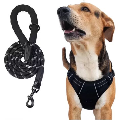 Reflektierendes Sicherheitsgeschirr mit verstellbarem Gurt für bessere Sichtbarkeit und Kontrolle beim Spaziergang für kleine und mittelgroße Hunde. (1/5)