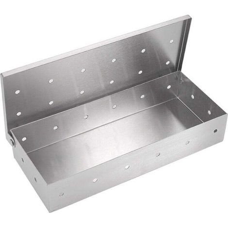 Boîte à fumer, boîte à fumer pour barbecue à gaz, boîte à fumer en acier inoxydable, saveur de fumée de viande, 22 x 9 x 4 cm (1/4)