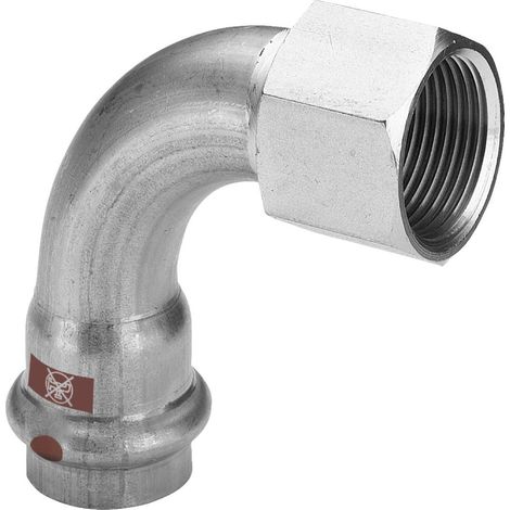 Viega Codo de transición Temponox 90 grados, d 28mm, Rp 1 acero inoxidable Modelo 1714.5, 812546