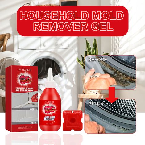 Anti-Schimmel-Gel zur Reinigung von Feuchtigkeitsflecken an Küchen-, Kühlschrank- und Badezimmerwänden sowie Fliesen – 100 ml + Schaber + Düse -- DTEKGAZ (1/5)