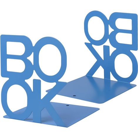 Sujetalibros antideslizante con forma de libro, ideal para el hogar, la oficina y la cocina (azul). (1/4)