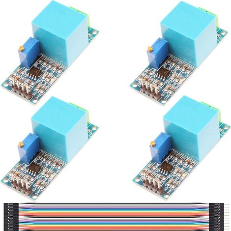 4 pièces Capteur de courant ZMPT101B 5-30V Module transformateur de tension Carte capteur de tension AC monophasée à sortie active avec câble de connexion pour Arduino (1/5)