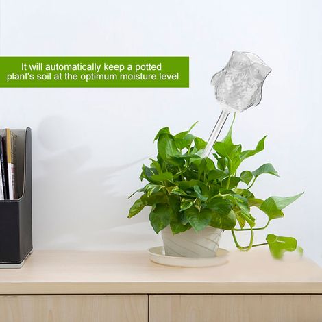 Automatisches Eulen-Bewässerungssystem für Zimmerpflanzen, Klarglas, Tropfbewässerungssystem, Blumendekoration, 2er-Set, Geschenkidee für Gartenliebhaber (1/5)