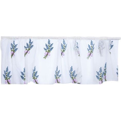 Haofy Curtain de la Cuisine Rideau en Polyester Respirant, Doux et Résistant à l'usure, Broderie d'armoire, Conception Simpliste pour la Cuisine, Blue Purple Short (Broderie de Bouquet Bleu) (1/5)