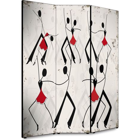 Lupia - Separe' per interni, Divisorio 135,6 x H 176 x P 3,1 cm DANCING SCHOOL paravento 3 Ante in legno con Tele stampate fronte retro Soggetto unico (1/4)