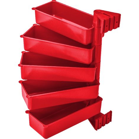 JUEGO DE ESTANTES GIRATORIOS DE 5 ELEMENTOS ROJOS - CRUCES DE 5 ELEMENTOS NEGRAS