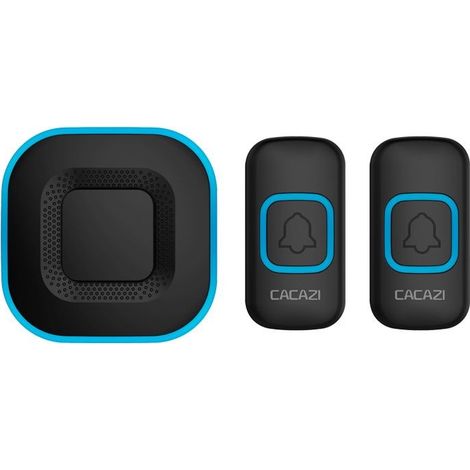 Wireless Doorbell, Smart LED Doorbell for Home, 1 Doorbell, 2 Buttons, Black (1/5)