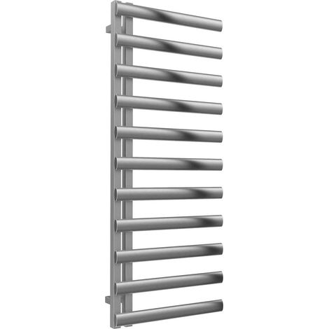 Reina Cavo Designer Heated Towel Rail 1230mm H x 500mm W Brushed Stainless Steel (1/4)