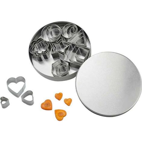 Mini coupe-biscuit en forme géométrique ensemble de 24 moules en métal en acier inoxydable pour la cuisson de petits cercles (1/5)