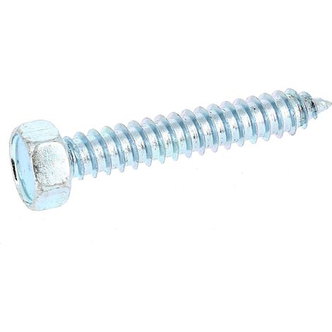 Vis Tôle TH 5.5X32 Acier Zingué Blanc DIN 7976C