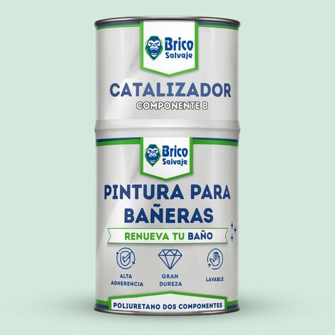 Pintura para bañeras Acabado Satinado Verde Claro Crawford Bricosalvaje 600+150 ML Dos componentes