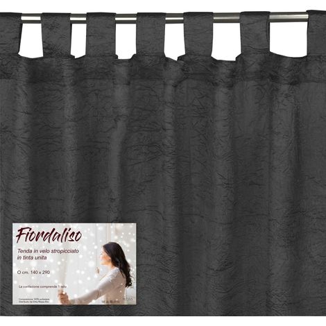 TENDA FIORDALISO in tinta unita NERO CM. 140X290 confezionata