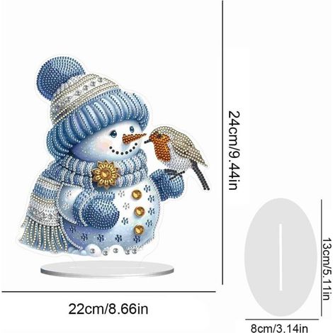 Peinture diamant de Noël pour adulte, bonhomme de neige, renne, double face, bricolage 5D, peinture diamant de Noël, décoration d'intérieur, décoration de table de Noël, cadeau artisanal de Noël (1/3)