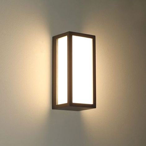 Applique murale extérieure, Corps en aluminium, Design moderne, Étanche IP55, blanc froid, couleur noire, pour éclairage extérieur des façades et jardins, (1/5)