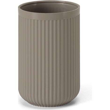 Porta spazzolini tortora in plastica cannettata rigida Arizona (1/5)