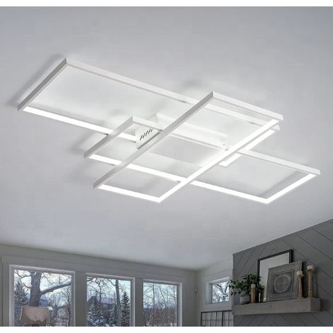 Lustre LED avec Telecommande 78W Lumiere Gradable Blanc (1/5)