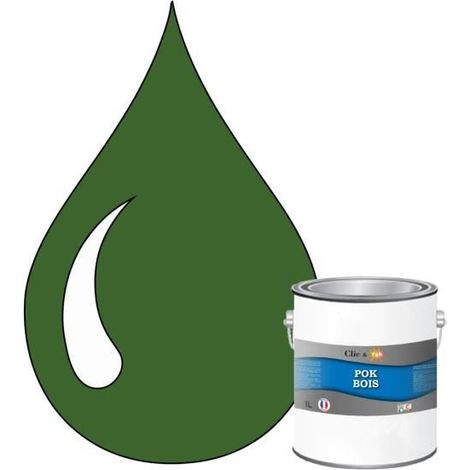 Peinture - POK - Bois glycéro microporeuse - RAL 6025 Vert fougère - 1L - Satiné (1/4)