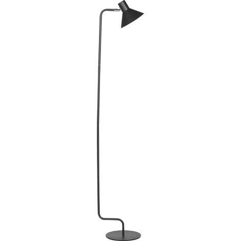 Lámpara de pie de metal negro 154 cm pantalla cónica interruptor Rimava (1/5)