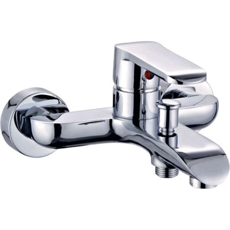 Miscelatore rubinetto america esterno vasca in ottone cromato con set doccia confezione 1 (1/2)