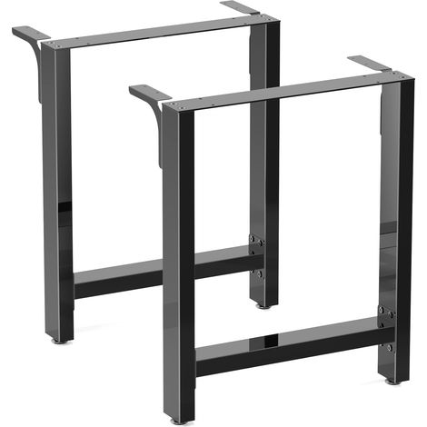 Wiltec Tischbeine aus lackiertem Stahl 2er Set 60x72cm Vierkantrohre pulverbeschichtet Tischkufen Tischgestell Tischuntergestell