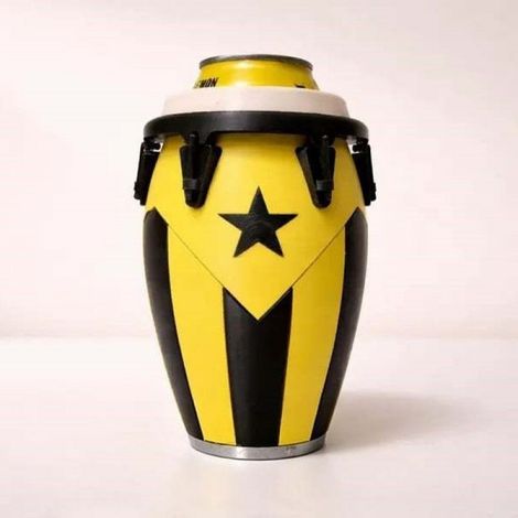 Conga-Style Can Holder for Standard 12oz Canned Beverages - Gold Tribute (Amarillo) - Yellow & Black