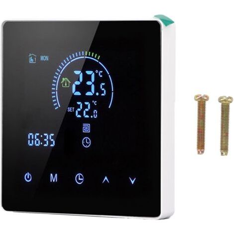 Smart Thermostat Écran Tactile Écran LCD Contrôle de la Température Programmable pour Home Office Shopping Modèle PC Flame Retardant Matériau 4500W (Blanc) (1/5)
