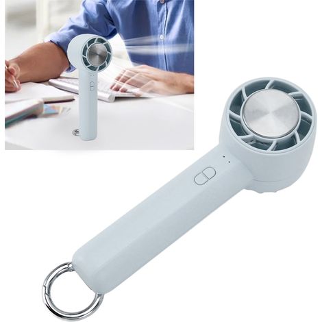 Ventilador de bolsillo para llevar a todas partes: mini ventilador turbo con batería, sin marca, con conectividad, portátil, silencioso y con tecnología de refrigeración por semiconductores, azul. (1/5)