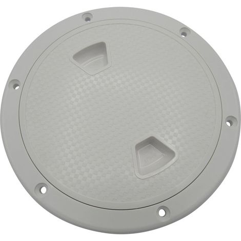 7" ABS White Plastic Deck Inspection Hatch - Round Cover Water Tight (1/5)