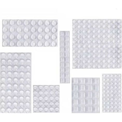 RHG Patin Silicone, Anti-Bruit Butées Patins de Protection Caoutchouc Auto-Adhésif Tampon Transparent Pieds Antidérapant pour Porte Placard, Cuisine, Salle de Bain, Bureau 7 Tailles