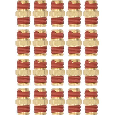 Raccord hexagonal en laiton 1/4 NPT vers mâle, 20 pièces, avec couche de caoutchouc anti-fuite pour tuyau d'air (1/5)