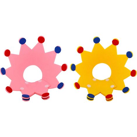 Lot de 2 colliers pour animaux Elizabeth Loop en feutre - Couronne rose + Couronne jaune - Taille M (1/5)