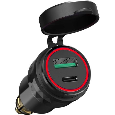USB-DIN-Stecker-Ladeadapter für Motorradfahrer mit wasserdichtem Design (1/5)