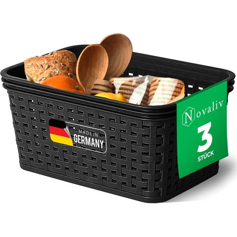 3x Novaliv Aufbewahrungsbox 3x Aufbewahrungskorb Rattan (1/5)