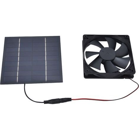 Solarbetriebener Abluftventilator 10W Einzelventilator Wasserdichtes Solarpanel-Ventilator-Set für Hühnerställe Gewächshäuser (1/5)