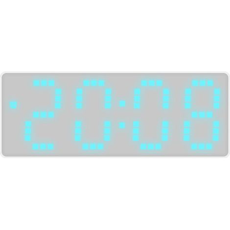 Réveil numérique LED avec thermomètre, calendrier, alarme, pose murale ou sur table, simple - 8017 lumière bleue (1/5)