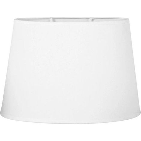 Abat-jour - Blanc - Ovale - Texture tissu - 31cm diamètre - Pour lampe - Salon - Chambre (1/2)