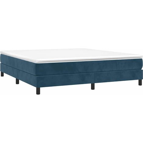 Estructura de cama con somier terciopelo azul oscuro 160x200cm vidaXL (1/4)