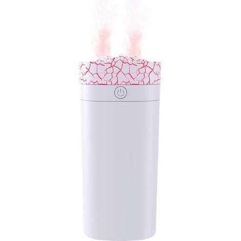 CCYKXA Doppelter Vulkan-Luftbefeuchter, Winter-Luftbefeuchter, Luftreiniger fürs Schlafzimmer, geräuscharmer Betrieb, USB-Akku (aufladbar), 7,7 x 7,7 x 17,1 cm (für kleine Räume)