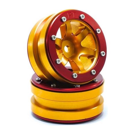 Beadlock Wheels PT- Wave Gold/Red 1.9