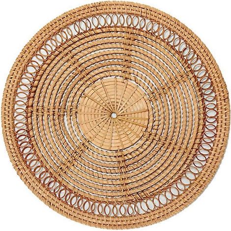 Panier mural tressé naturel style bohème, décoration murale en rotin, 30 cm (11,8 pouces). (1/5)