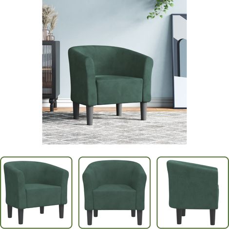 vidaXL Chaise cabriolet vert foncé velours (1/5)