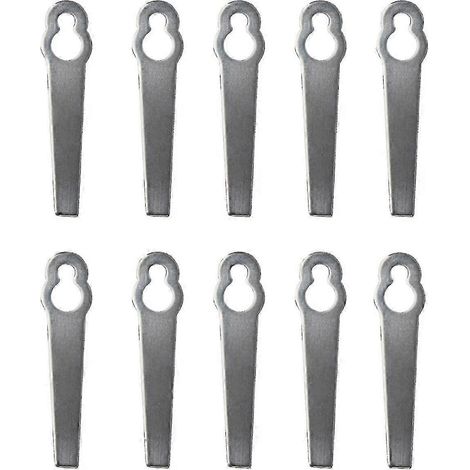 Lot de 10 lames de rechange universelles en métal pour tondeuse à gazon et coupe-bordures. (1/4)