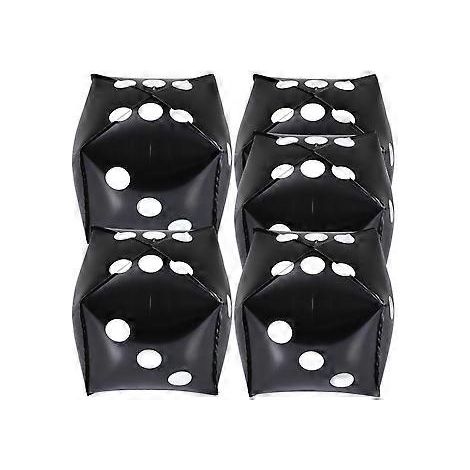 Lot de 5 ballons en forme de dés, cubes en aluminium, décorations pour une fête sur le thème du casino (1/3)