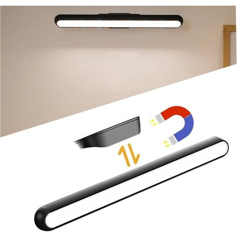 Lampe de Placard, Lampe d\'Armoire LED Tactile Dimmable avec Support Aimanté, Angle Réglable 2500mah Batterie Rechargeable USB Lumière LED pour Armoire Placard Escalier Cuisine Couloir (1/5)