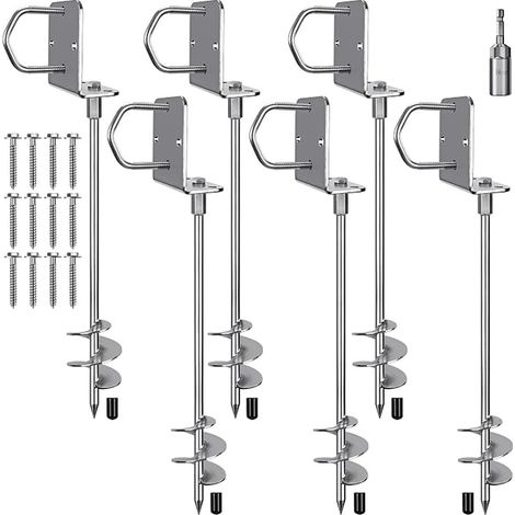 Tent Pegs, Metal Ground Anchor, Spiral Blade, Trampoline Kit for Swing, Camping, Shed, Dog, Carport