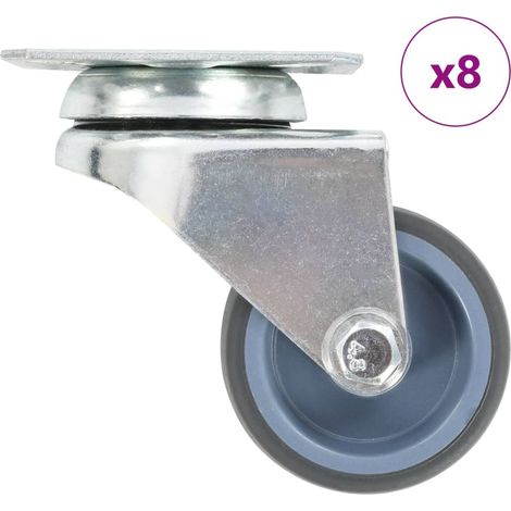 8 Stk. Lenkrollen mit Zwillingsrad 50 mm