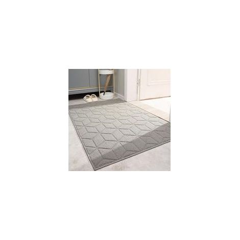 Tapis d'entrée intérieur gris 50x80 cm, antidérapant et lavable, parfait pour porte, cuisine, chambre et couloir (1/5)