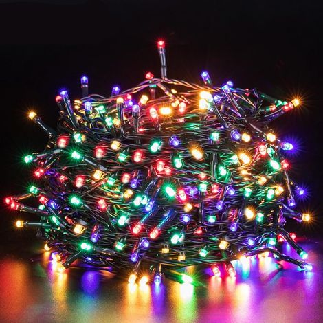 300 LED-Lichterkette, batteriebetrieben, mehrfarbig, für drinnen und draußen, mit Timer, 8 Modi, 33 m lange, batteriebetriebene Weihnachtsbeleuchtung für Partys, Hochzeiten, Gärten, Pergolen und Feste (1/5)