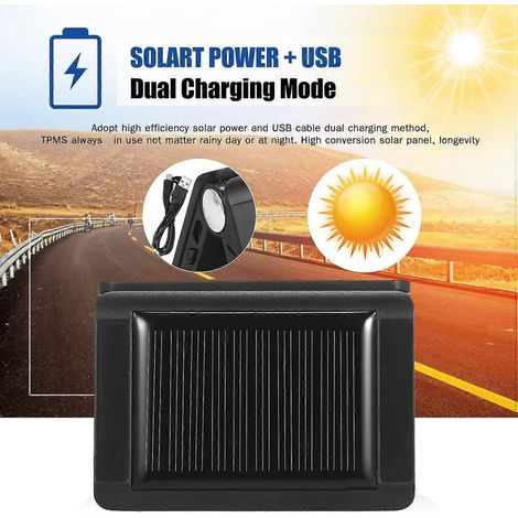 Sistema de monitoreo de presión de neumáticos con carga solar, 7 modos de alarma, pantalla a todo color, diseño plegable con 4 sensores externos del sistema de monitoreo de presión de neumáticos. (1/5)