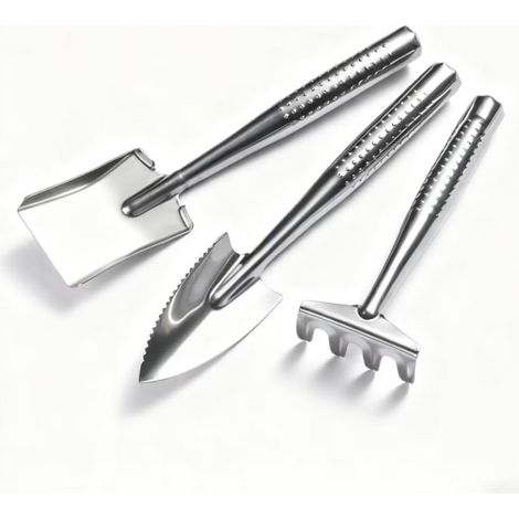 Outils de jardinage miniatures en acier inoxydable11.81 x 6.3 x 11.81 inches (1/5)